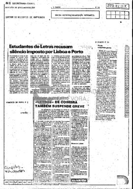 Estudantes de Letras recusam silêncio imposto por Lisboa e Porto: Porto suspende greve: «Letras» ...