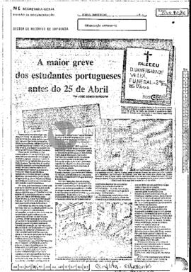 A maior greve dos estudantes portugueses antes do 25 de Abril