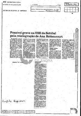 Possível greve na ESE de Setúbal pela reintegração de Ana  Bettencourt: Greve na ESE de Setúbal?