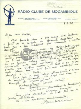 Carta de Manuela Arraiano