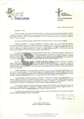 Carta do Gabinete de Iniciativas Transfronterizas, Junta de Extremadura