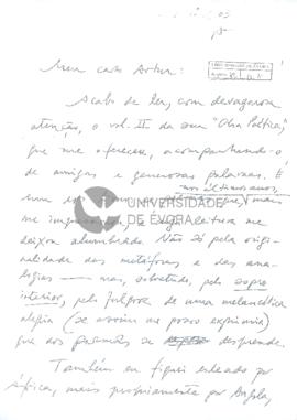 Carta de Armando Baptista-Bastos