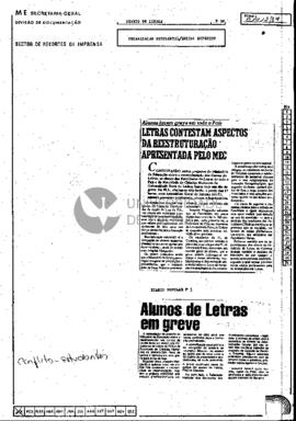 Alunos fazem greve em todo o País. Letras contestam aspectos da reestruturação  apresentada pelo ...