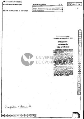 Acusados de desobediência à lei. Dirigentes estudantis vão a tribunal