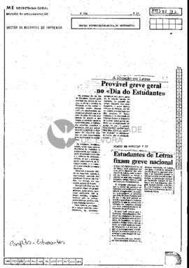 Provável greve geral no «Dia do Estudante»: Estudantes de Letras fixam greve nacional