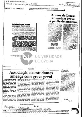Alunos de Letras anunciam greve a partir da amanhã: Estudantes de Letras ameaçam fazer greve: Ass...