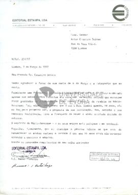 Carta da Editorial Estampa