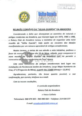 Carta do Rotary Club de Amadora