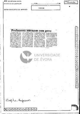 Professores ameaçam com greve