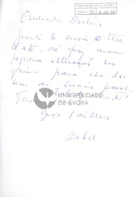 Correspondência de Maria Isabel Sobral Meireles