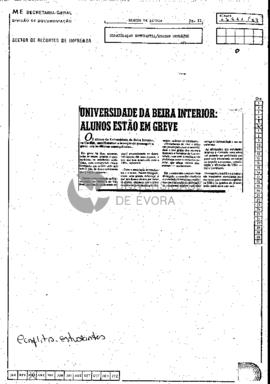 Universidade da Beira Interior: alunos estão em greve
