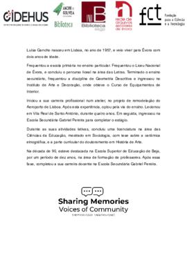 Sinopse Luísa Gancho